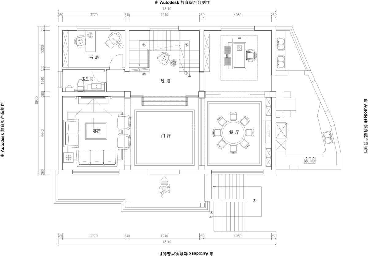 325㎡新中式风户型图装修案例