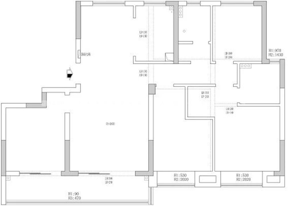 139㎡法式风格户型图装修案例