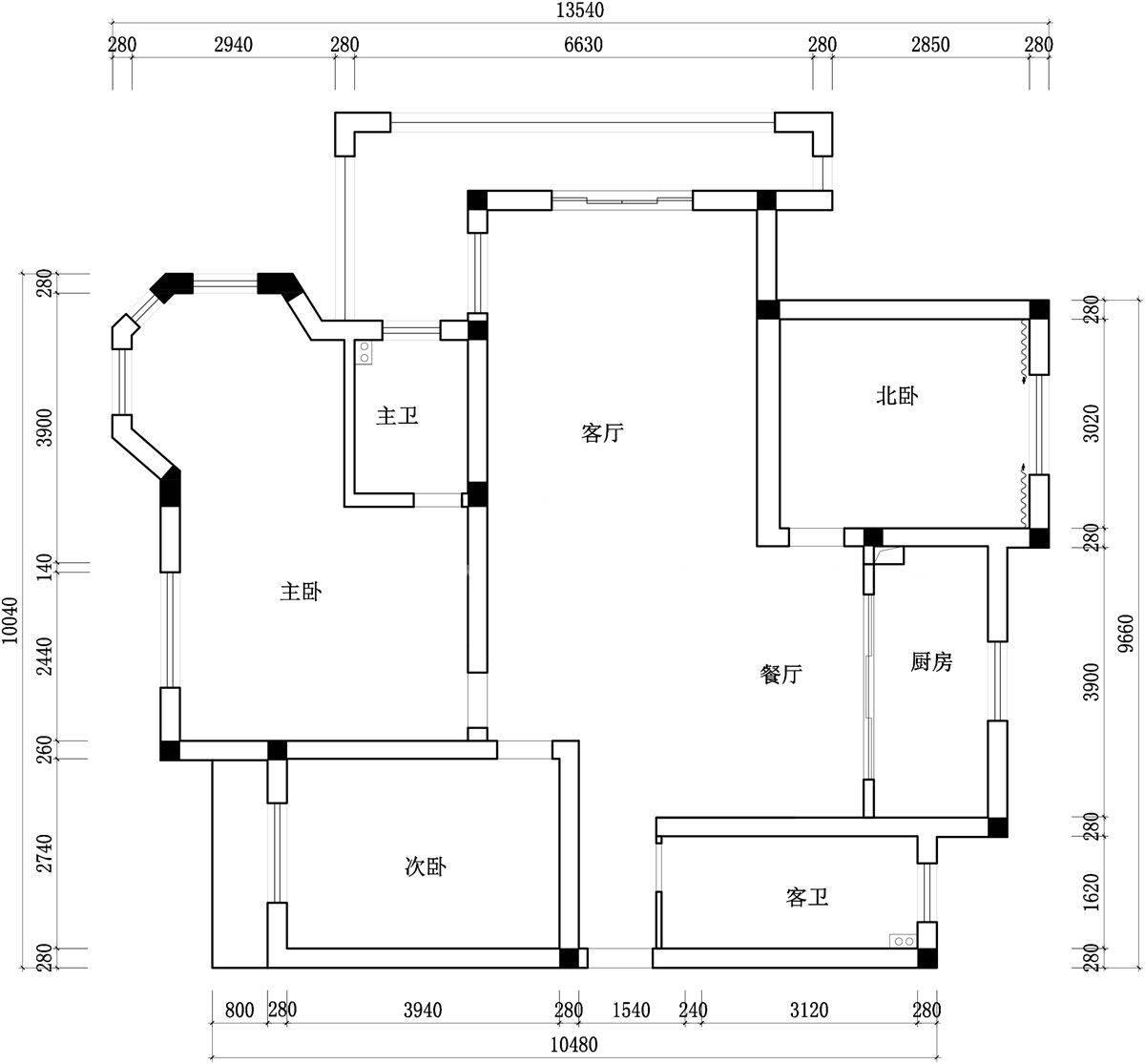 130㎡轻奢风格户型图装修案例