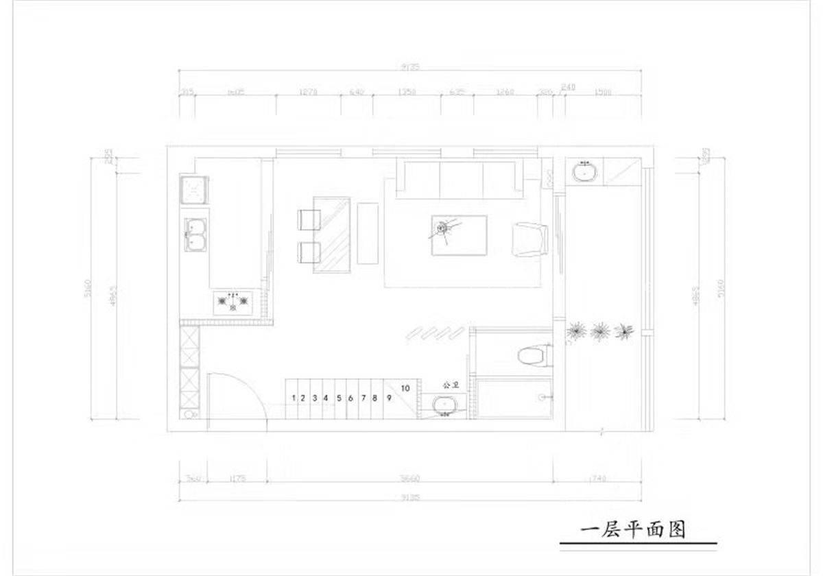 70㎡现代风格户型图装修案例