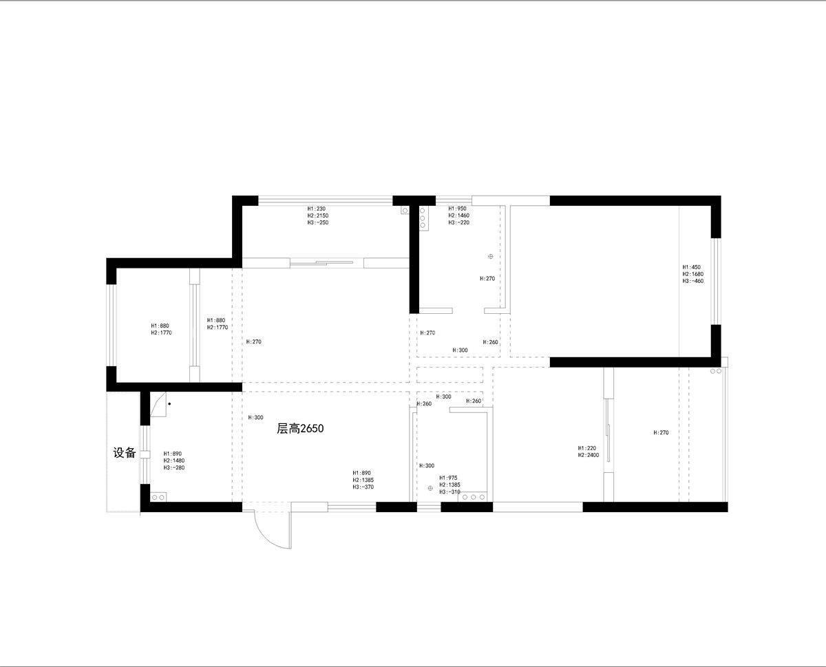 122㎡现代风格户型图装修案例