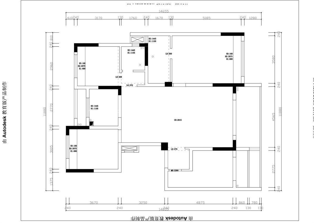 145㎡简约风格户型图装修案例