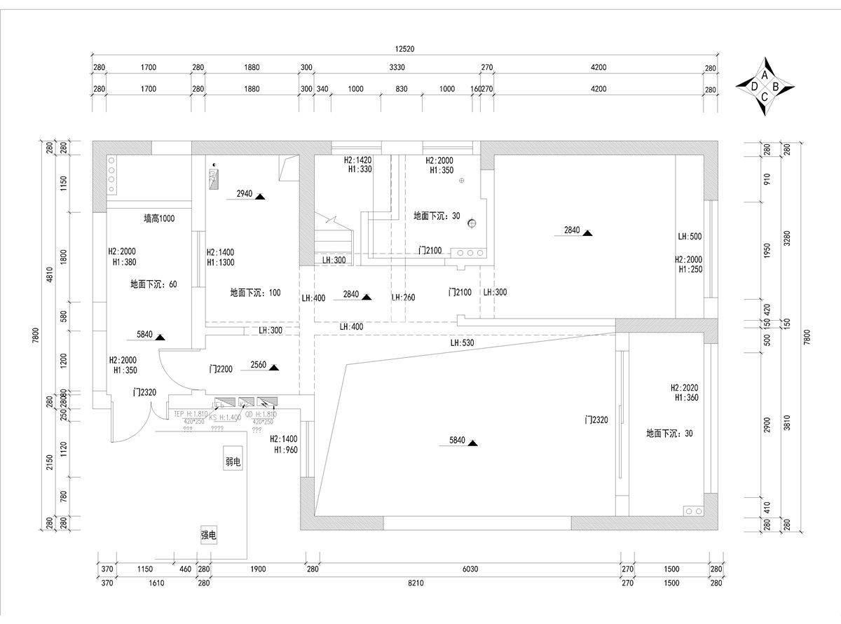 180㎡现代风格户型图装修案例