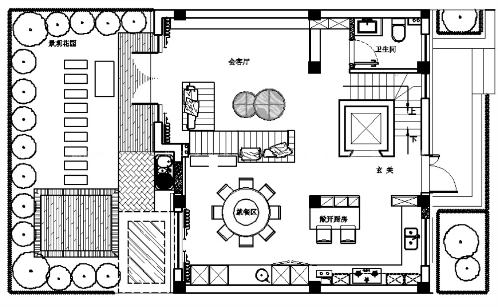 348㎡意式风格户型图装修案例