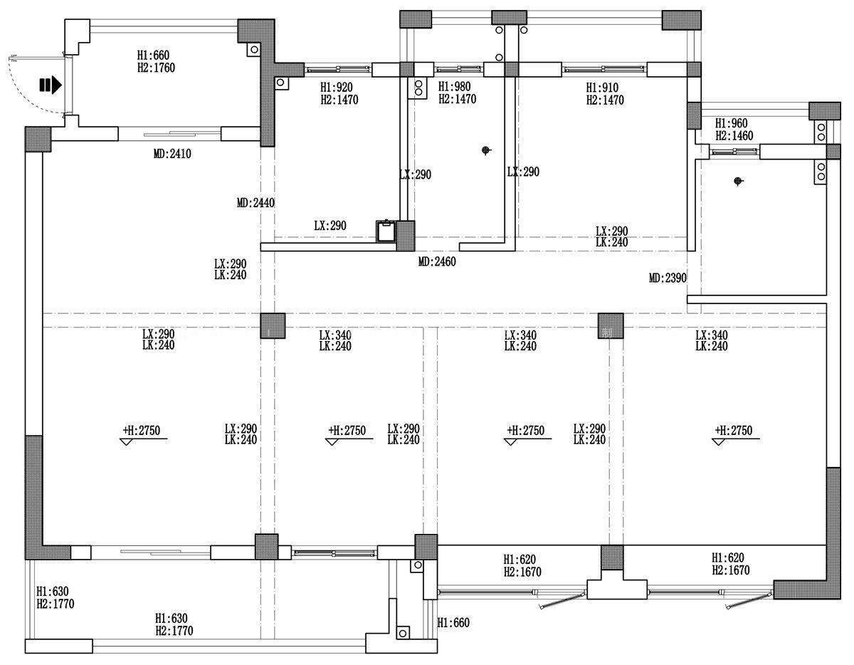 134㎡法式风格户型图装修案例