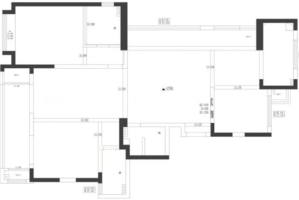 170㎡轻奢风格户型图装修案例
