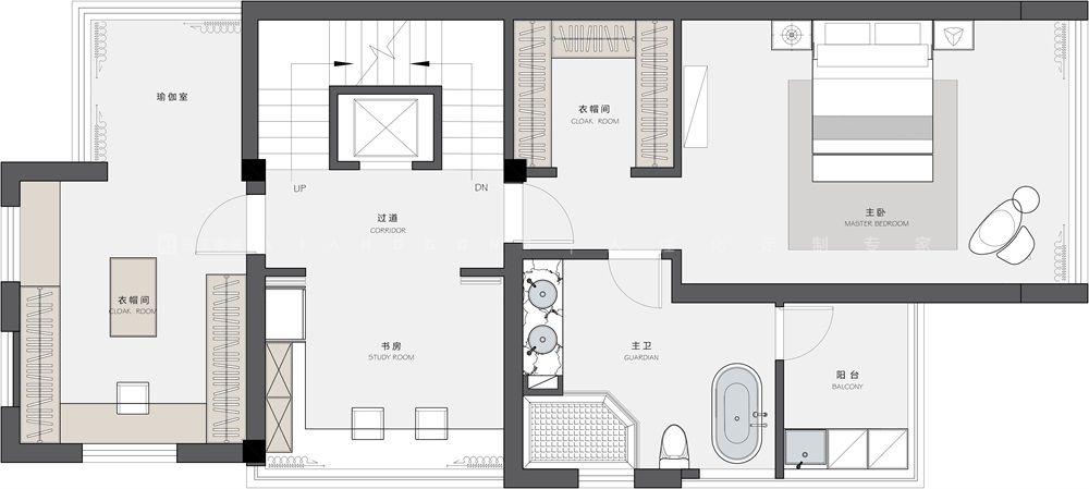 400㎡奶油风格户型图装修案例