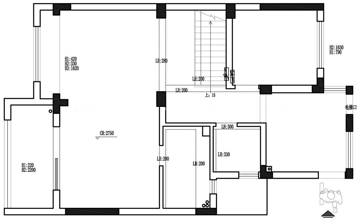 170㎡现代风格户型图装修案例