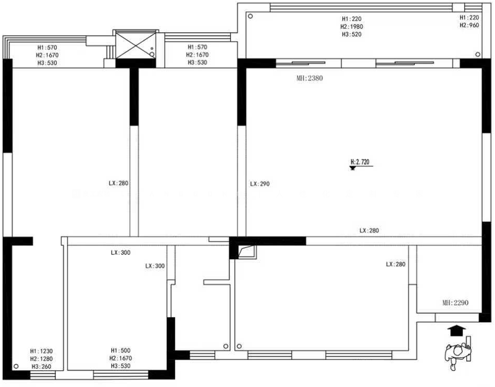 129㎡意式风格户型图装修案例