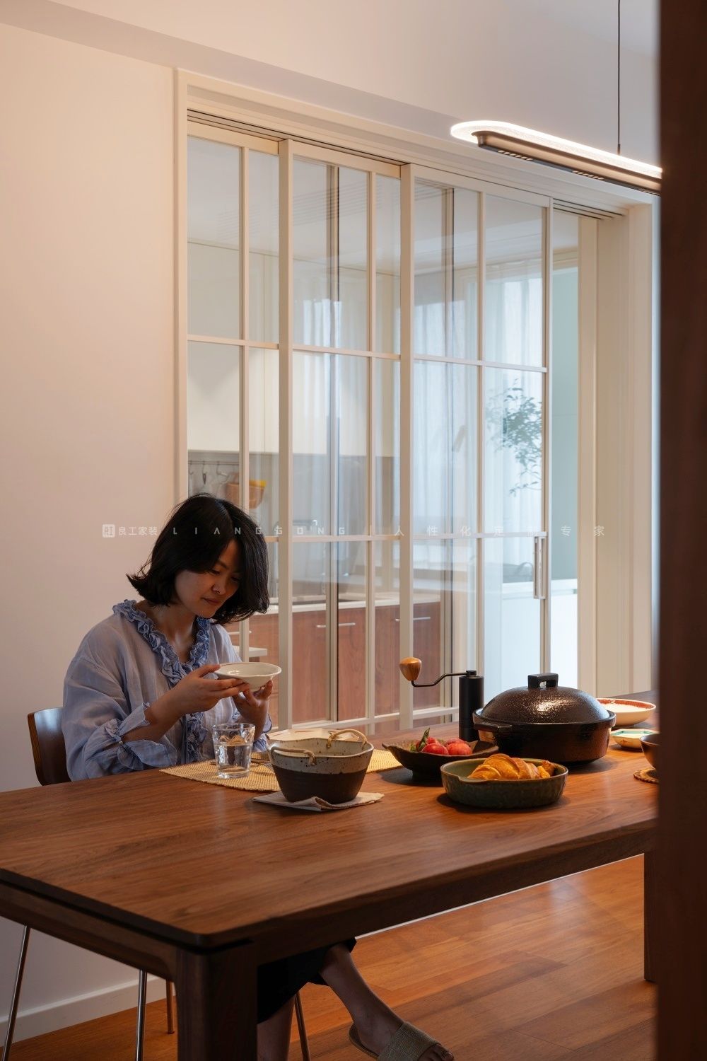 128㎡原木风格餐厅装修案例