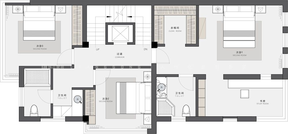 400㎡奶油风格户型图装修案例