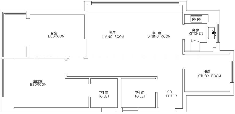 129㎡法式风格户型图装修案例