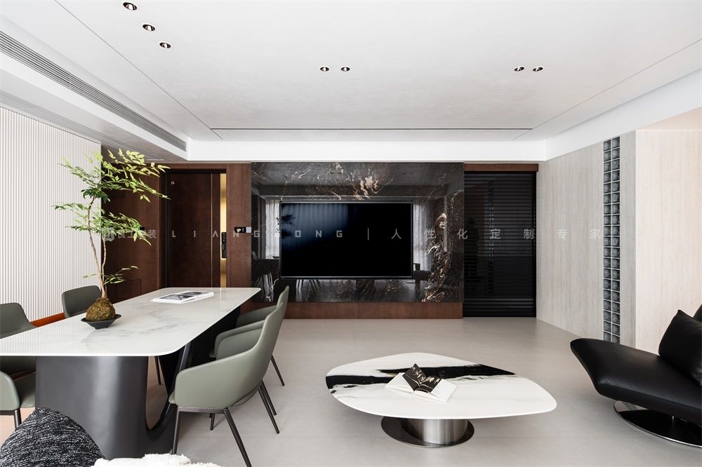 146㎡极简风格客厅装修案例
