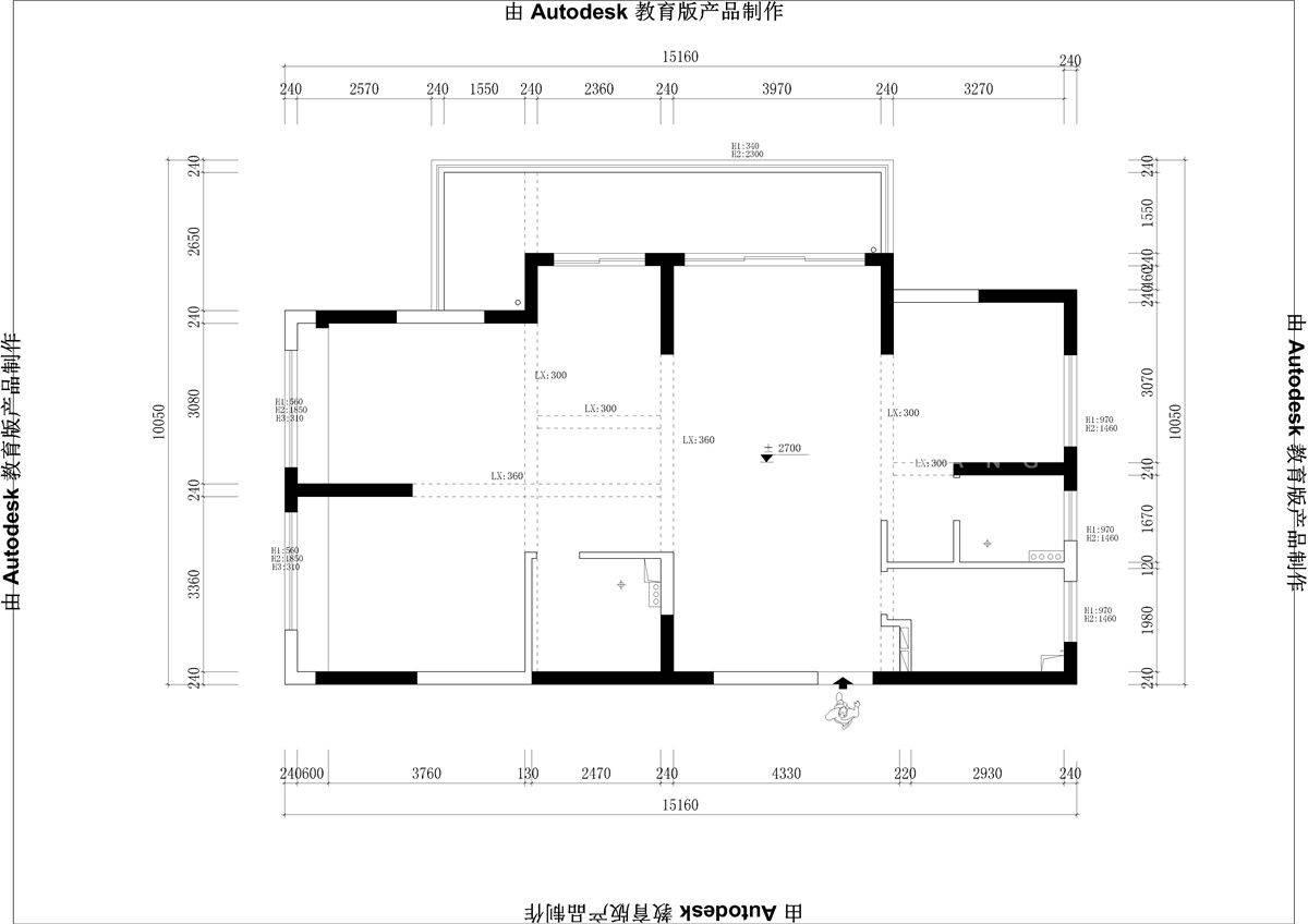 126㎡现代风格户型图装修案例