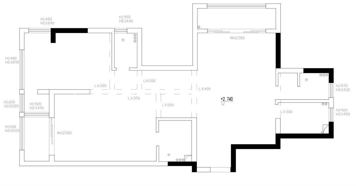 110㎡北欧风格户型图装修案例