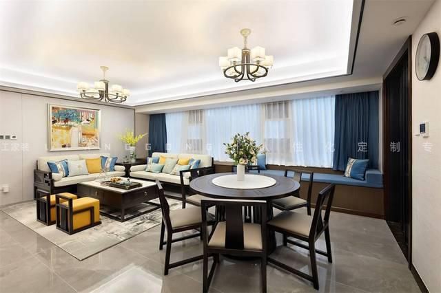136㎡新中式风餐厅装修案例