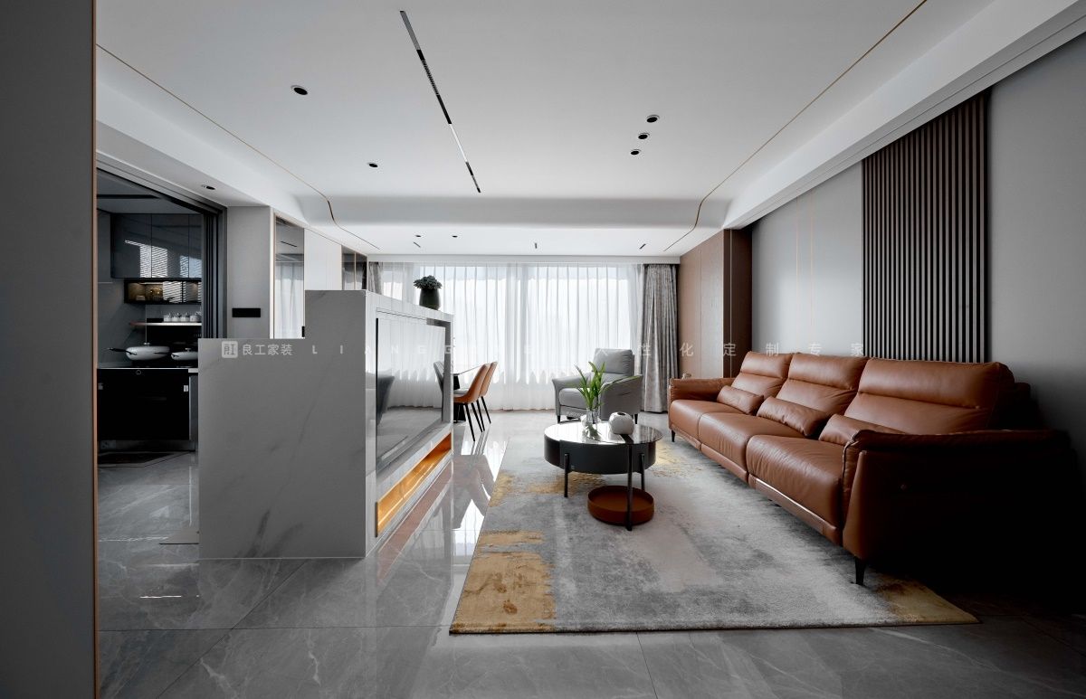 117㎡现代风格客厅装修案例