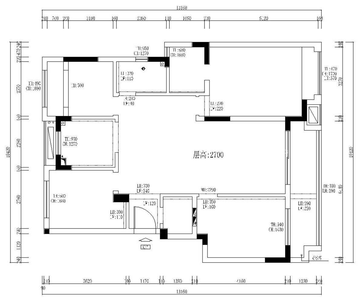 120㎡现代风格户型图装修案例
